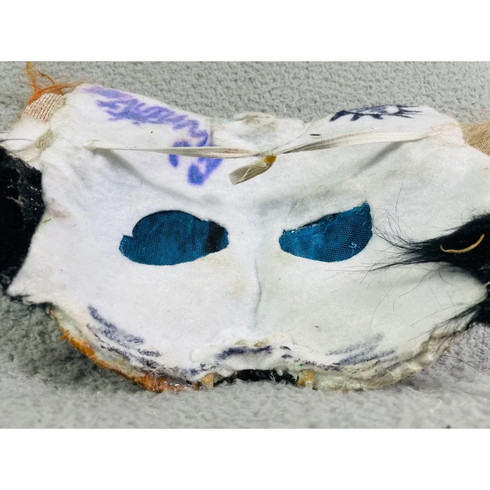 Calico Cat Mask Costume Cosplay Halloween Animal Faux Fur Therian Handmade